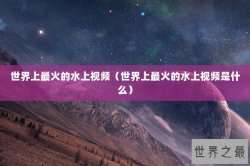 世界上最火的水上视频（世界上最火的水上视频是什么）