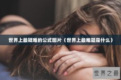 世界上最疑难的公式图片（世界上最难题是什么）