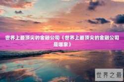 世界上最顶尖的金融公司（世界上最顶尖的金融公司是哪家）