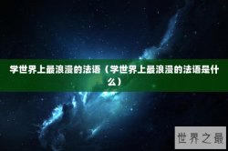 学世界上最浪漫的法语（学世界上最浪漫的法语是什么）