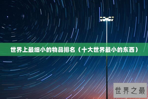 世界上最细小的物品排名（十大世界最小的东西）