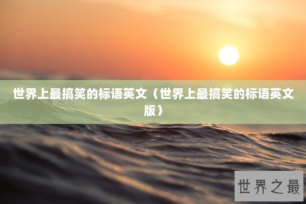 世界上最搞笑的标语英文（世界上最搞笑的标语英文版）