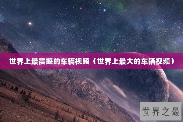 世界上最震撼的车辆视频（世界上最大的车辆视频）