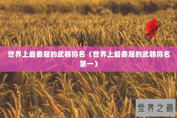 世界上最委屈的武器排名（世界上最委屈的武器排名第一）