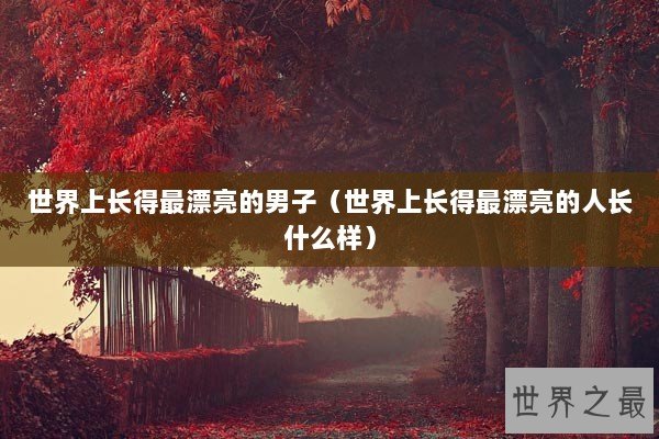 世界上长得最漂亮的男子（世界上长得最漂亮的人长什么样）