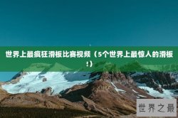 世界上最疯狂滑板比赛视频（5个世界上最惊人的滑板!）