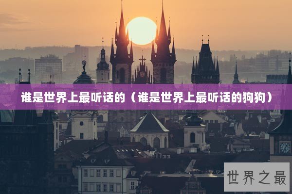 谁是世界上最听话的（谁是世界上最听话的狗狗）