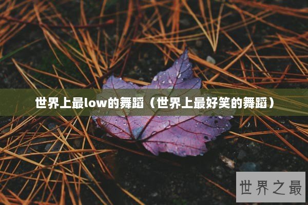 世界上最low的舞蹈（世界上最好笑的舞蹈）