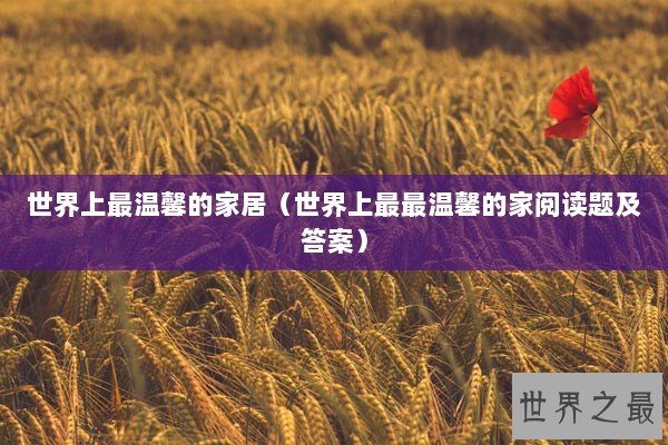 世界上最温馨的家居（世界上最最温馨的家阅读题及答案）