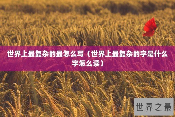 世界上最复杂的最怎么写（世界上最复杂的字是什么字怎么读）