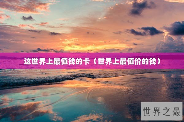 这世界上最值钱的卡（世界上最值价的钱）