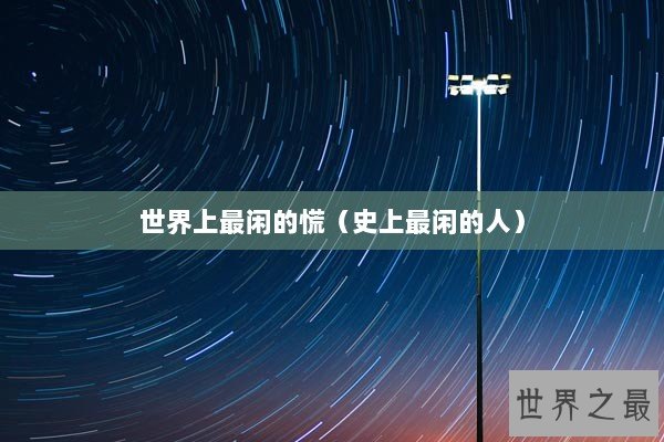 世界上最闲的慌（史上最闲的人）