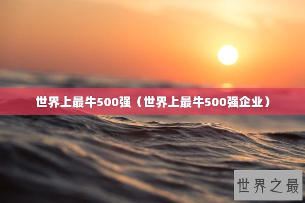 世界上最牛500强(世界上最牛500强企业) 世界上最牛500强(世界上最牛500强企业)