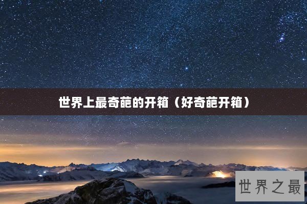 世界上最奇葩的开箱（好奇葩开箱）