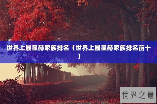 世界上最显赫家族排名（世界上最显赫家族排名前十）