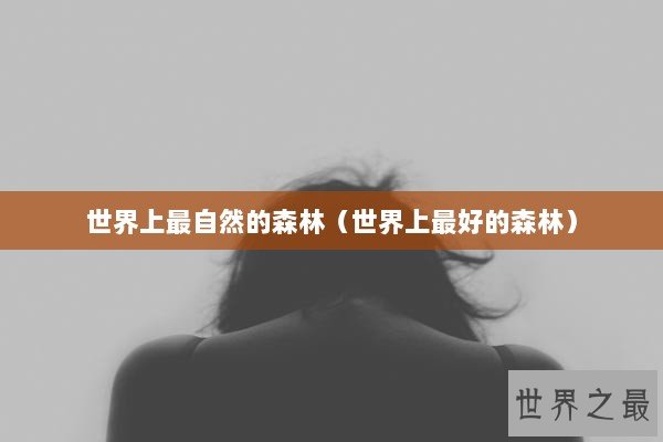世界上最自然的森林（世界上最好的森林）