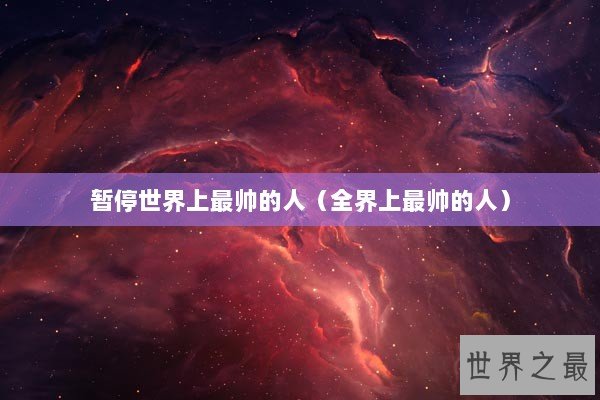 暂停世界上最帅的人（全界上最帅的人）