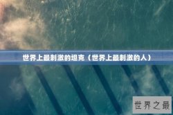 世界上最刺激的坦克（世界上最刺激的人）