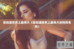 你知道世界上最伟大（你知道世界上最伟大的特效名吗）