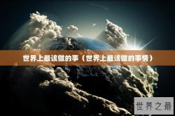 世界上最该做的事（世界上最该做的事情）