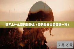 世界上什么密码最安全（密码最安全的是哪一种）