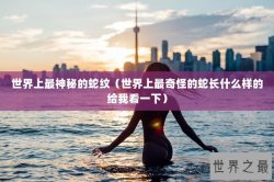 世界上最神秘的蛇纹（世界上最奇怪的蛇长什么样的给我看一下）