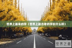 世界上最来的字（世界上最古老的字长什么样）