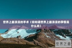 世界上最浪漫的手术（你知道世界上最浪漫的事情是什么吗）