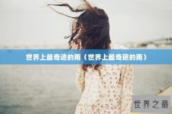 世界上最奇迹的雨（世界上最奇葩的雨）