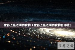 世界上最透明的食物（世界上最透明的食物有哪些）