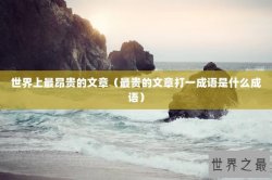 世界上最昂贵的文章（最贵的文章打一成语是什么成语）
