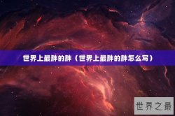 世界上最胖的胖（世界上最胖的胖怎么写）