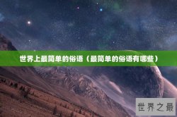 世界上最简单的俗语（最简单的俗语有哪些）