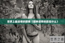 世界上最透明的胶体（那种透明的胶是什么）