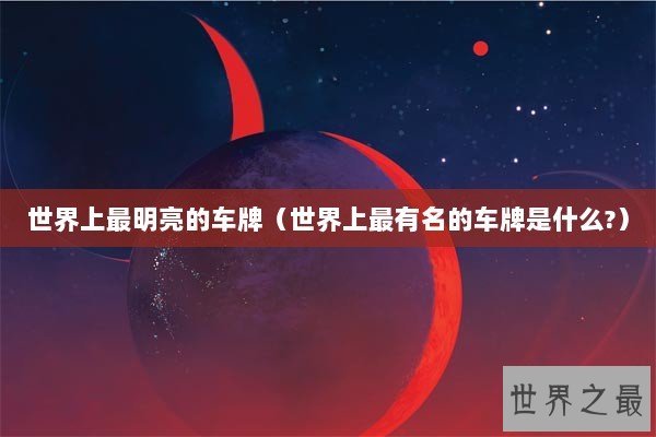世界上最明亮的车牌（世界上最有名的车牌是什么?）