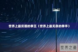 世界上最贫困的拳王（世界上最无奈的拳手）