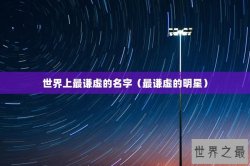 世界上最谦虚的名字（最谦虚的明星）