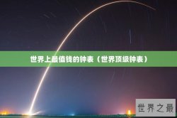 世界上最值钱的钟表（世界顶级钟表）