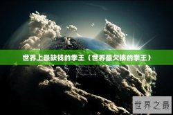 世界上最缺钱的拳王（世界最欠揍的拳王）