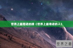 世界上最奇迹的牌（世界上最奇迹的人）