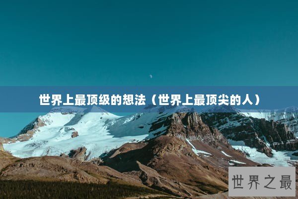世界上最顶级的想法（世界上最顶尖的人）