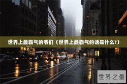 世界上最霸气的爷们（世界上最霸气的话是什么?）
