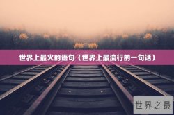 世界上最火的语句（世界上最流行的一句话）