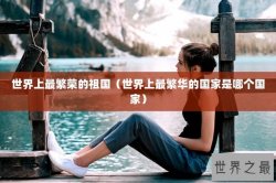 世界上最繁荣的祖国（世界上最繁华的国家是哪个国家）