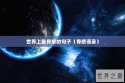 世界上最骨感的句子（骨感语录）