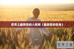 世界上最拼命的人视频（最拼命的生肖）