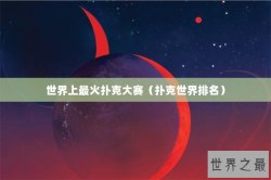 世界上最火扑克大赛（扑克世界排名）