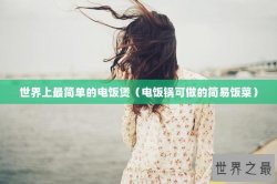 世界上最简单的电饭煲（电饭锅可做的简易饭菜）
