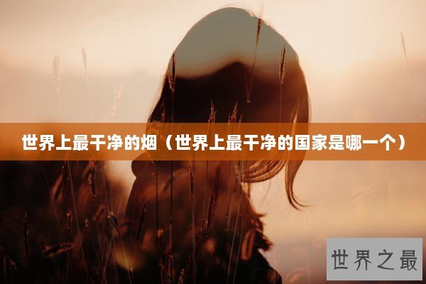 世界上最干净的烟（世界上最干净的国家是哪一个）