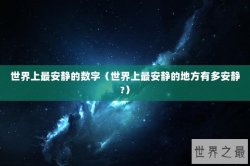 世界上最安静的数字（世界上最安静的地方有多安静?）